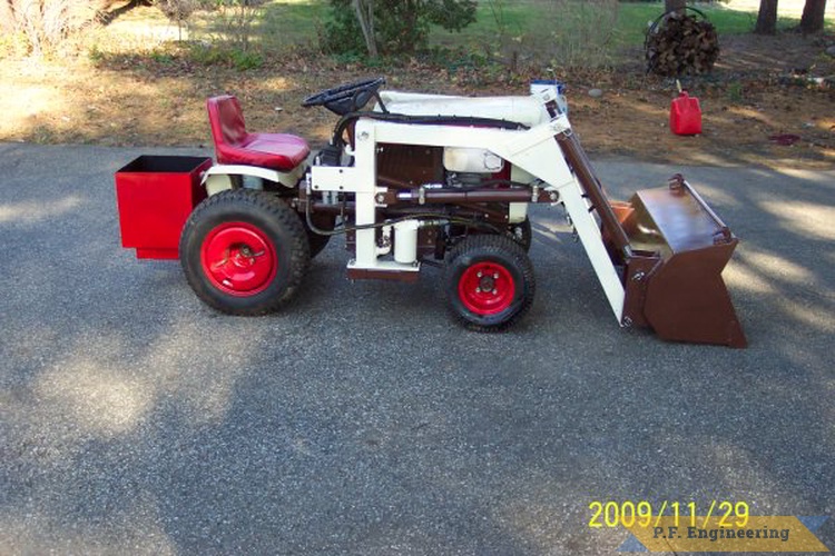 Brian C. in Ansonia, CT built this loader for his Bolens garden tractor, nice work Brian! | Brian's Bolens garden tractor loader project_1