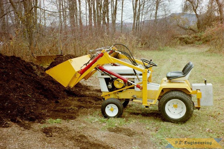 Paul&rsquo;s Cub Cadet 149 with front-end loader attachment.