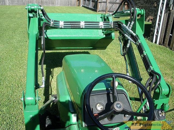 Joe B. in Vicksburg, MS built this front end loader for his John Deere 210 Garden tractor. that's a lot of green! great work Joe! | John Deere 210 Garden Tractor Loader_2