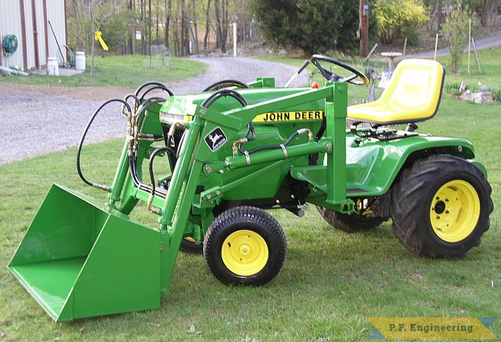 Richard M. of Cornwall-on-Hudson, NY put together this loader for his John Deere 317 garden tractor. | John Deere 317 garden tractor loader_1