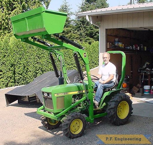 Bill and his son Guy W. in Longview, WA built this loader for their John Deere 650 compact tractor | John Deere 650 compact tractor loader_1