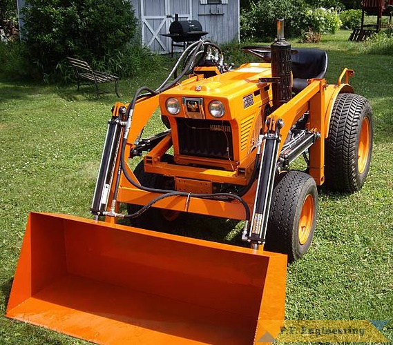 John P. in Wilbraham, MA did an excellent job building this loader for his Kubota B6100 compact tractor. | Kubota B6100 compact tractor loader_1