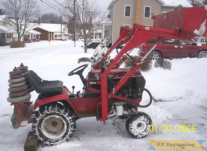 Vince S. from Marble, PA built this loader for his Wheel Horse 308-8 garden tractor | Wheel Horse 308-8 garden tractor loader_1
