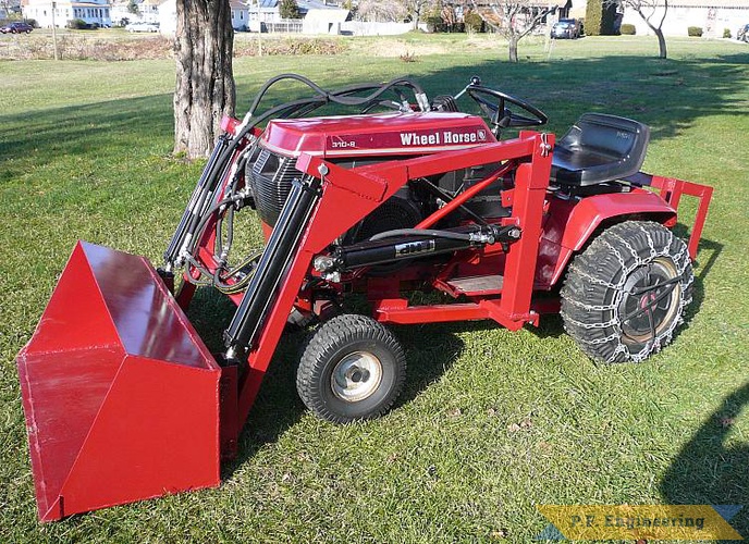 Ron P. from Chicopee, MA built this loader for his Wheel Horse 310-8 garden tractor | Wheel Horse 310-8 garden tractor loader_1