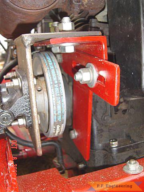 the Wheel Horse garden tractors require a side mount pump orientation via bracket that bolts directly to the engine case | Wheel Horse 310-8 garden tractor loader_3