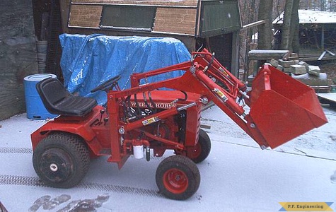 Burt T. in Hallowell, ME built this nice looking loader for his WheelHorse garden tractor 2