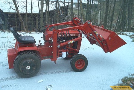Burt T. in Hallowell, ME built this nice looking loader for his WheelHorse garden tractor 3