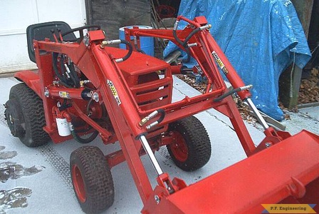 Burt T. in Hallowell, ME built this nice looking loader for his WheelHorse garden tractor 4