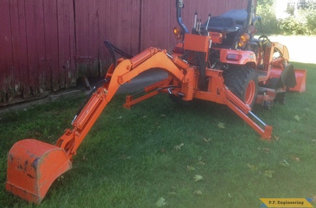 Kubota BX 2370 backhoe boom extended by Rob A., Hadley, MA