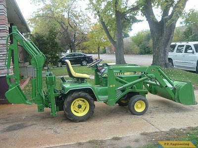 John Deere 318 garden tractor Micro Hoe_1