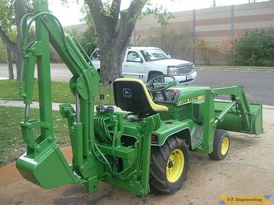 John Deere 318 garden tractor Micro Hoe_2