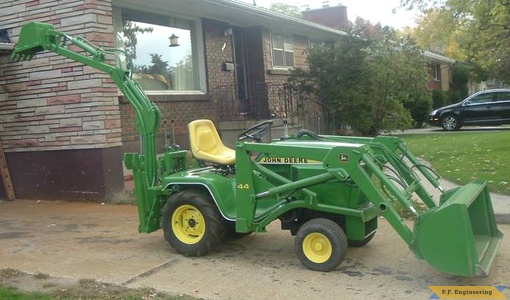 John Deere 318 garden tractor Micro Hoe_3