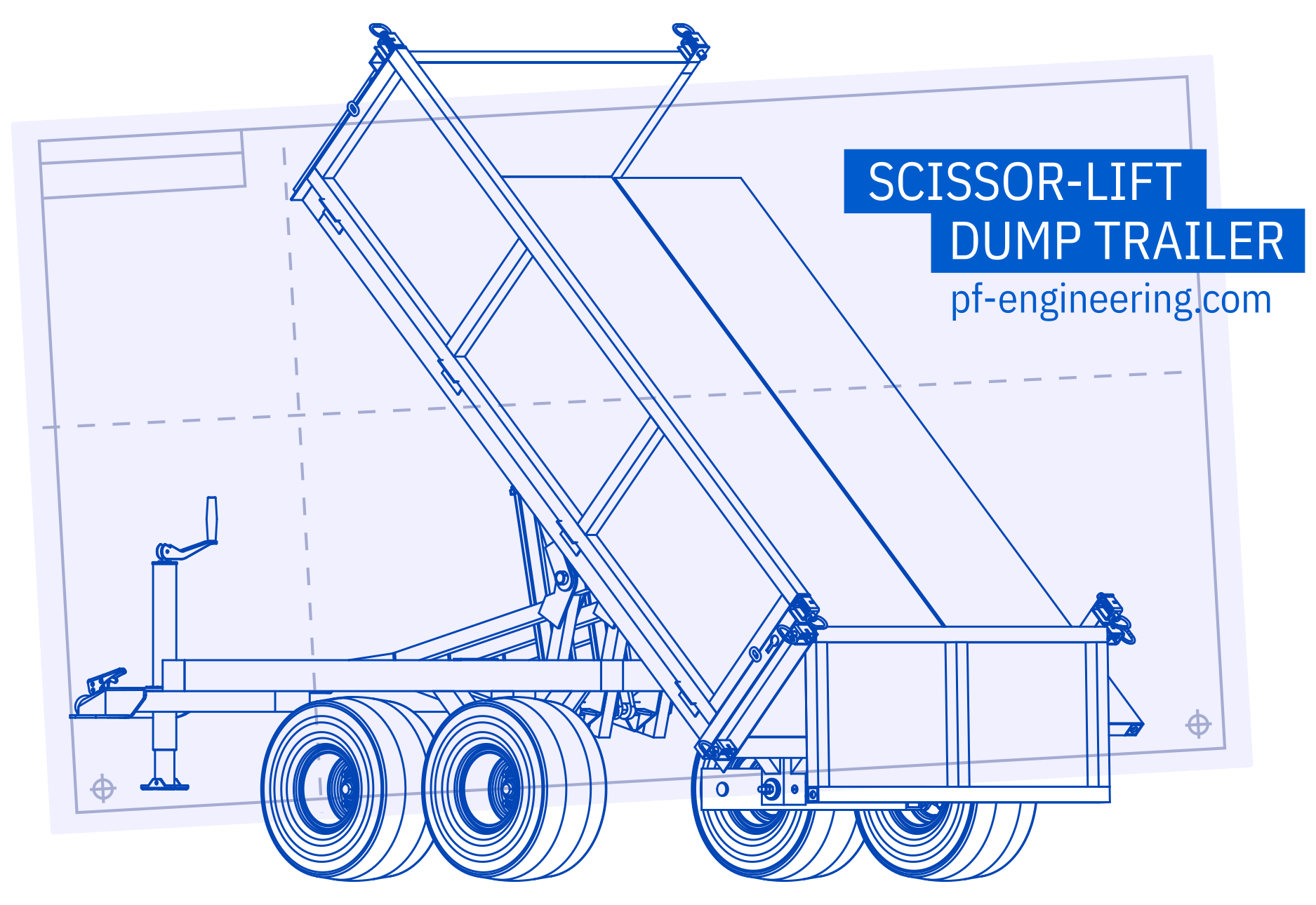 Scissor-lift Dump Trailer