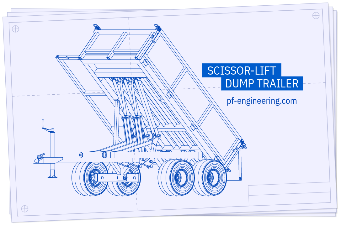 Larger image of P.F. Engineering's Scissor-lift Dump Trailer Plans