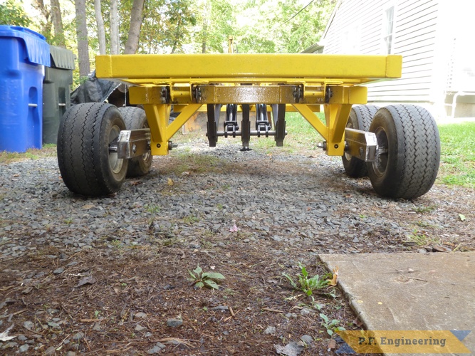 Rear view of the Scissor-lift Dump Trailer prototype, 8 0ct 2021